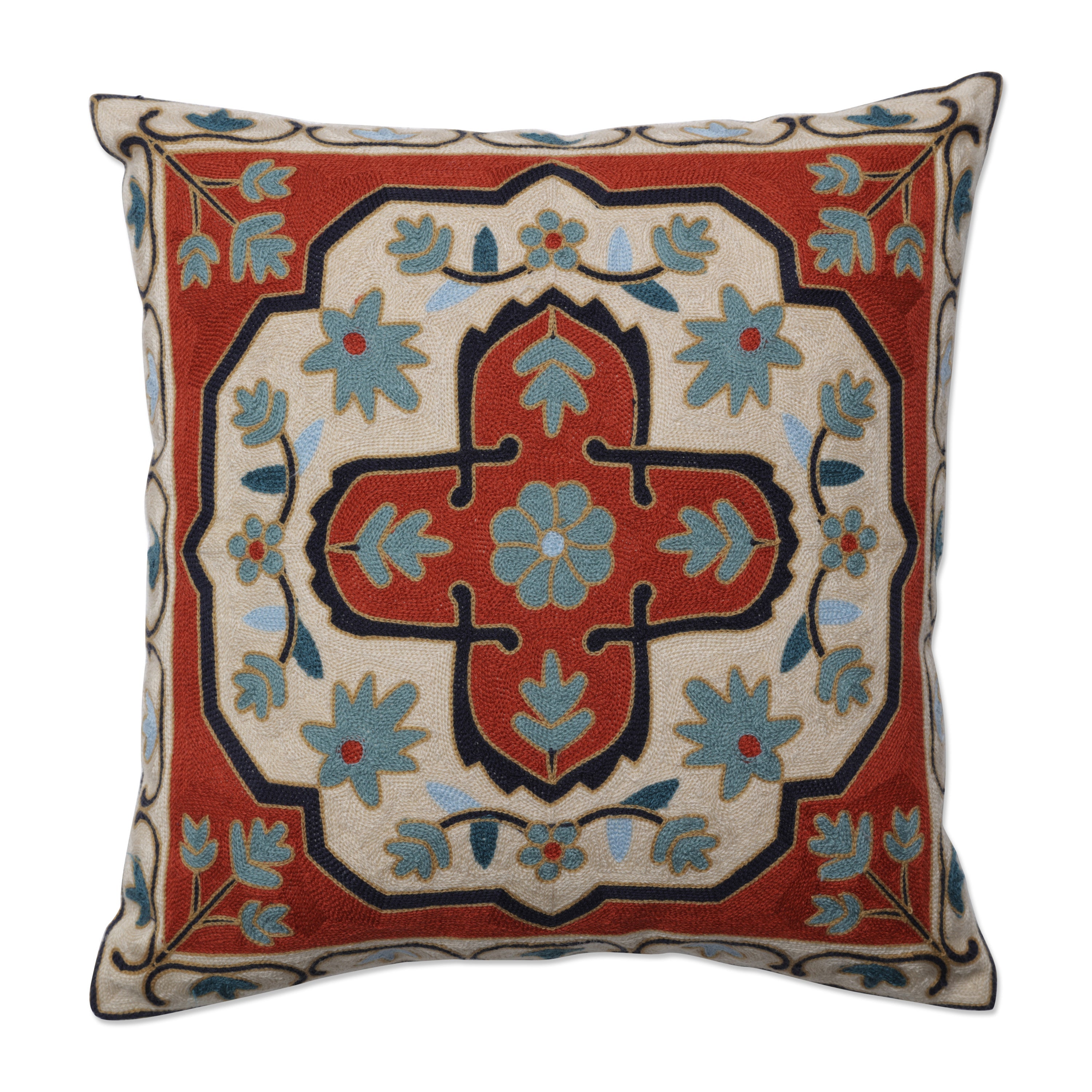 Embroidery Pillow #3 16.5-inch Throw Pillow