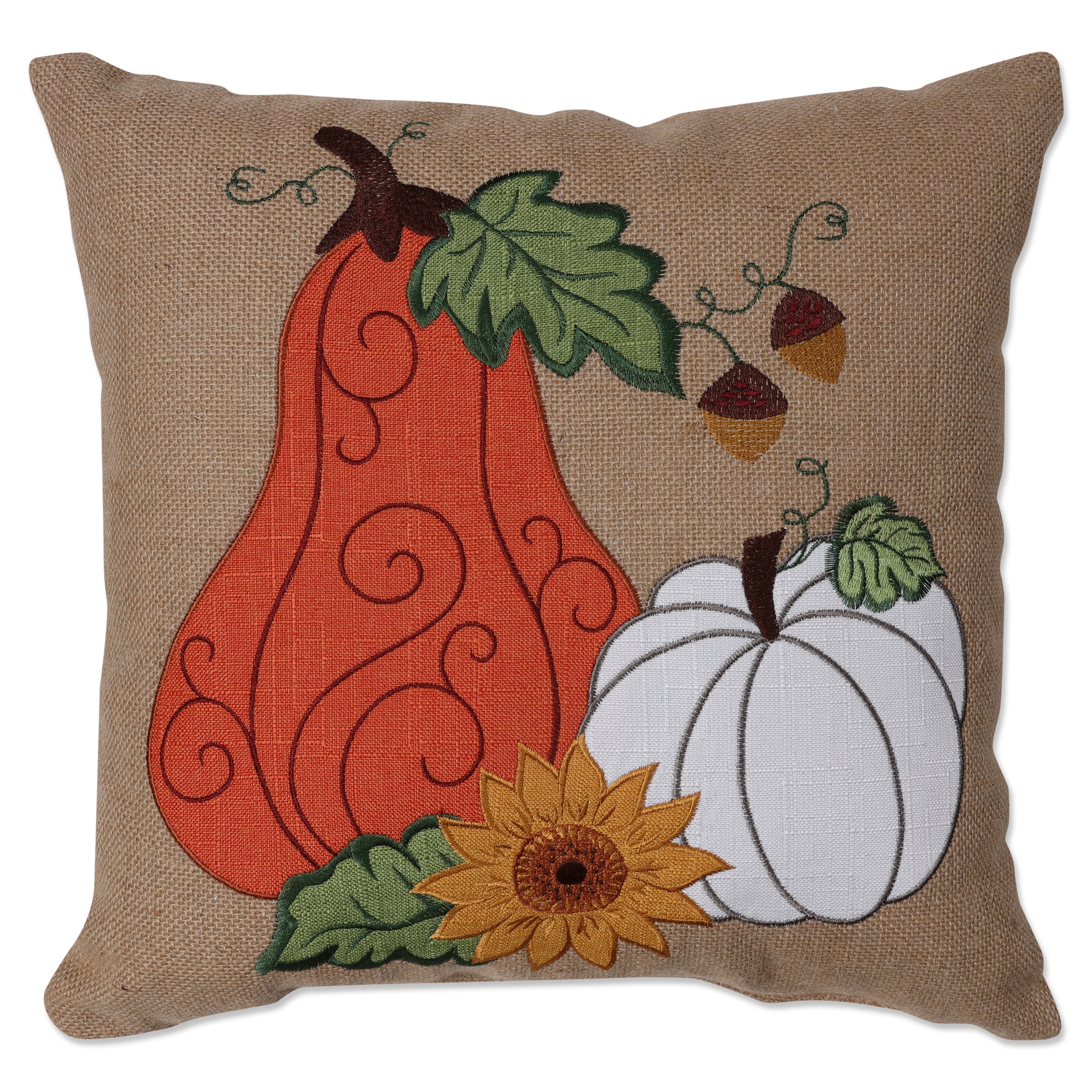 Indoor Harvest Pumpkins 16.5-inch Throw Pillow