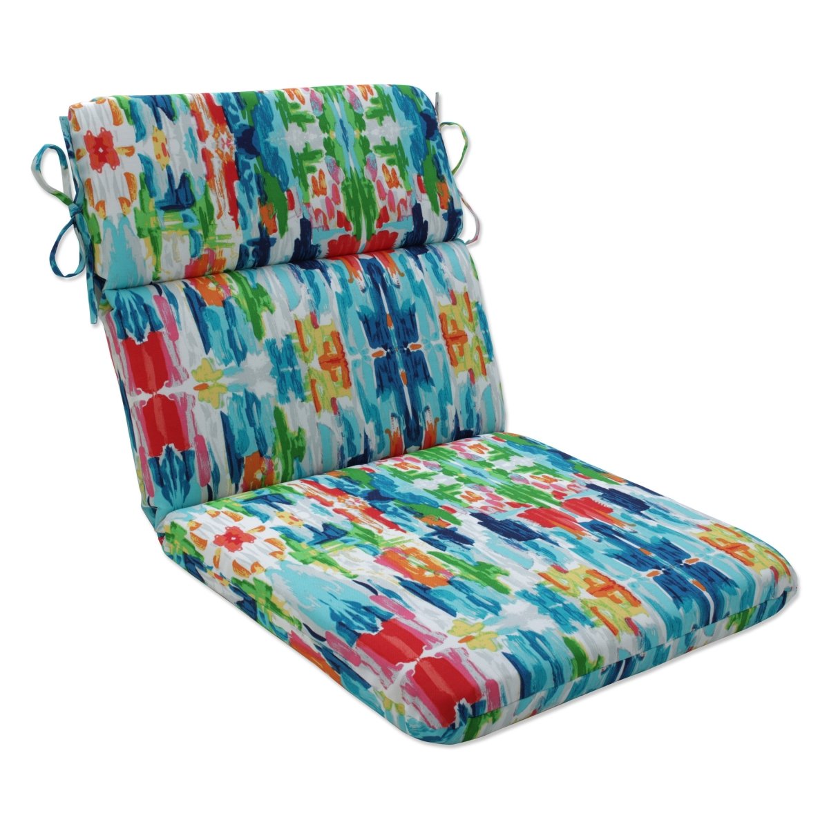 Abstract Reflections Multi Multicolored Round Corner Chair Cushion
