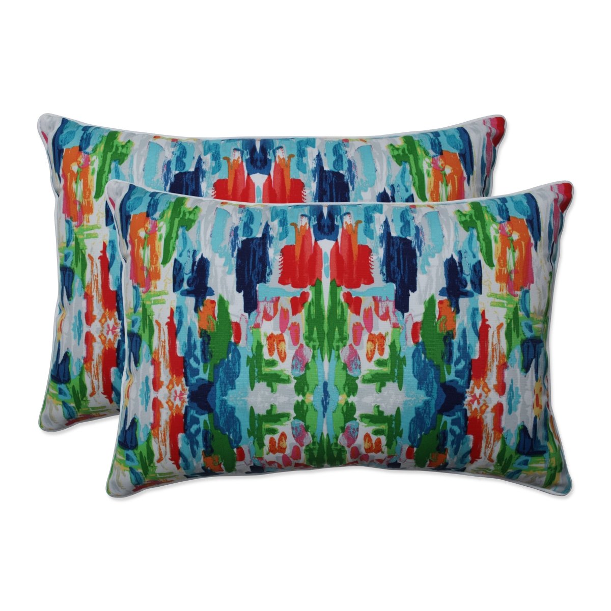 Abstract Reflections Multi Oversized Lumbar Throw Pillows (Set Of 2)