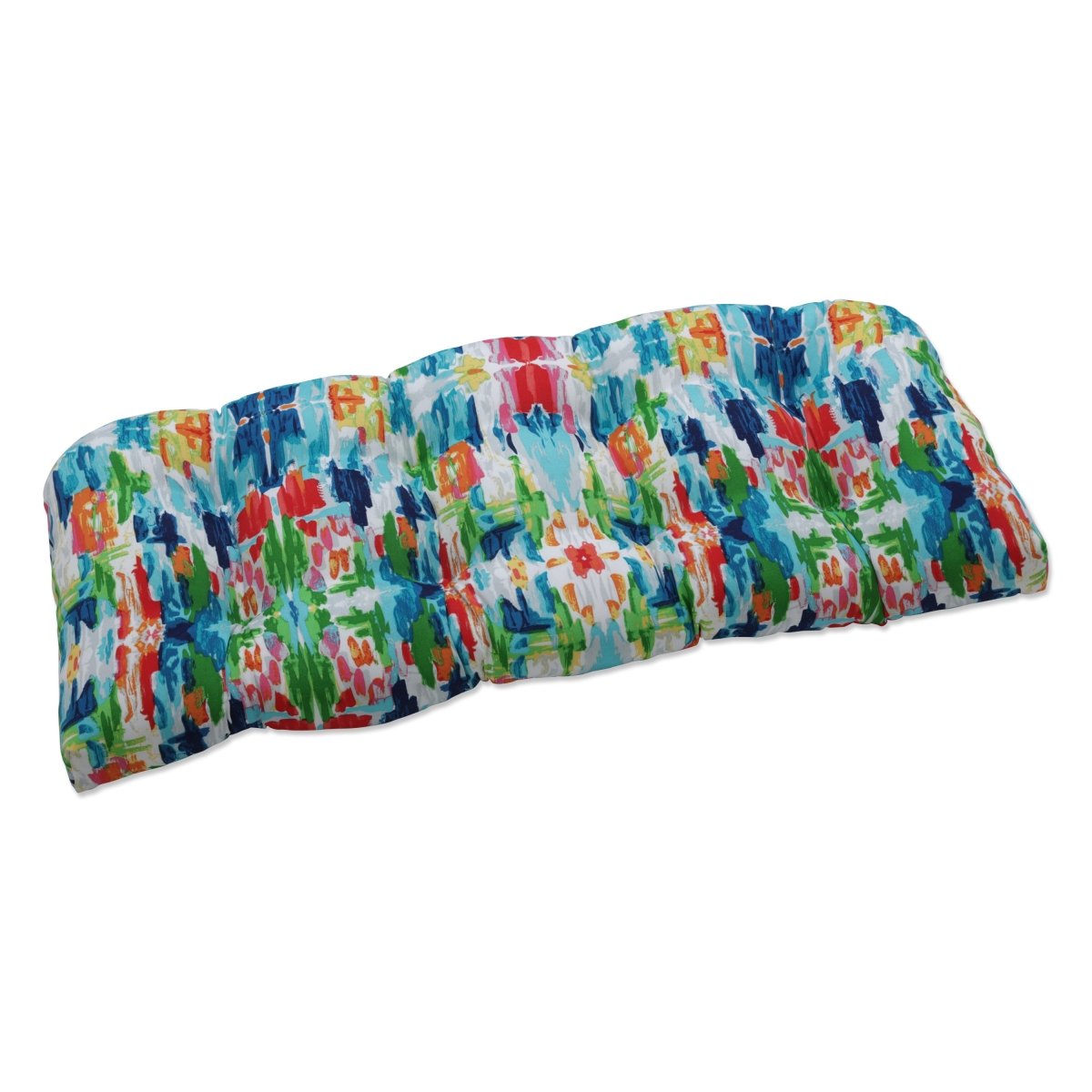 Abstract Reflections Multi Wicker Loveseat Cushion
