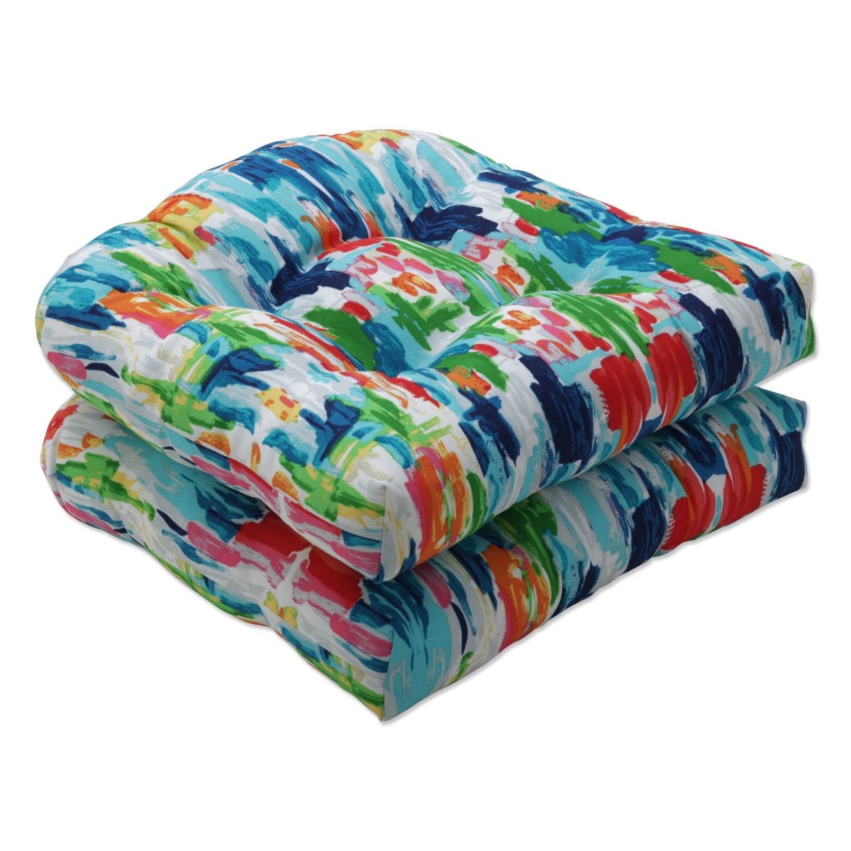 Abstract Reflections Multi Wicker Seat Cushion (Set Of 2)
