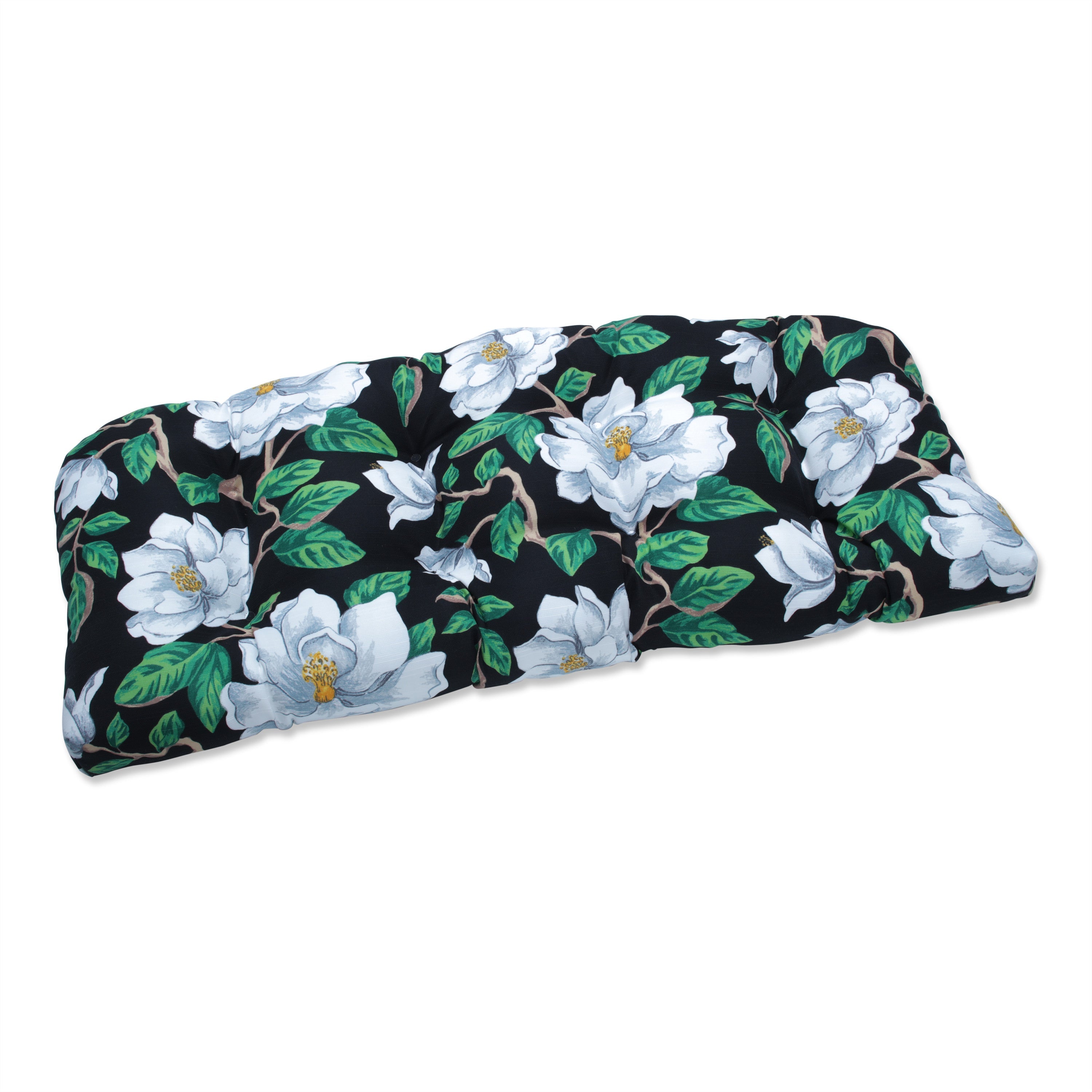 Magnolia Black Wicker Loveseat Cushion