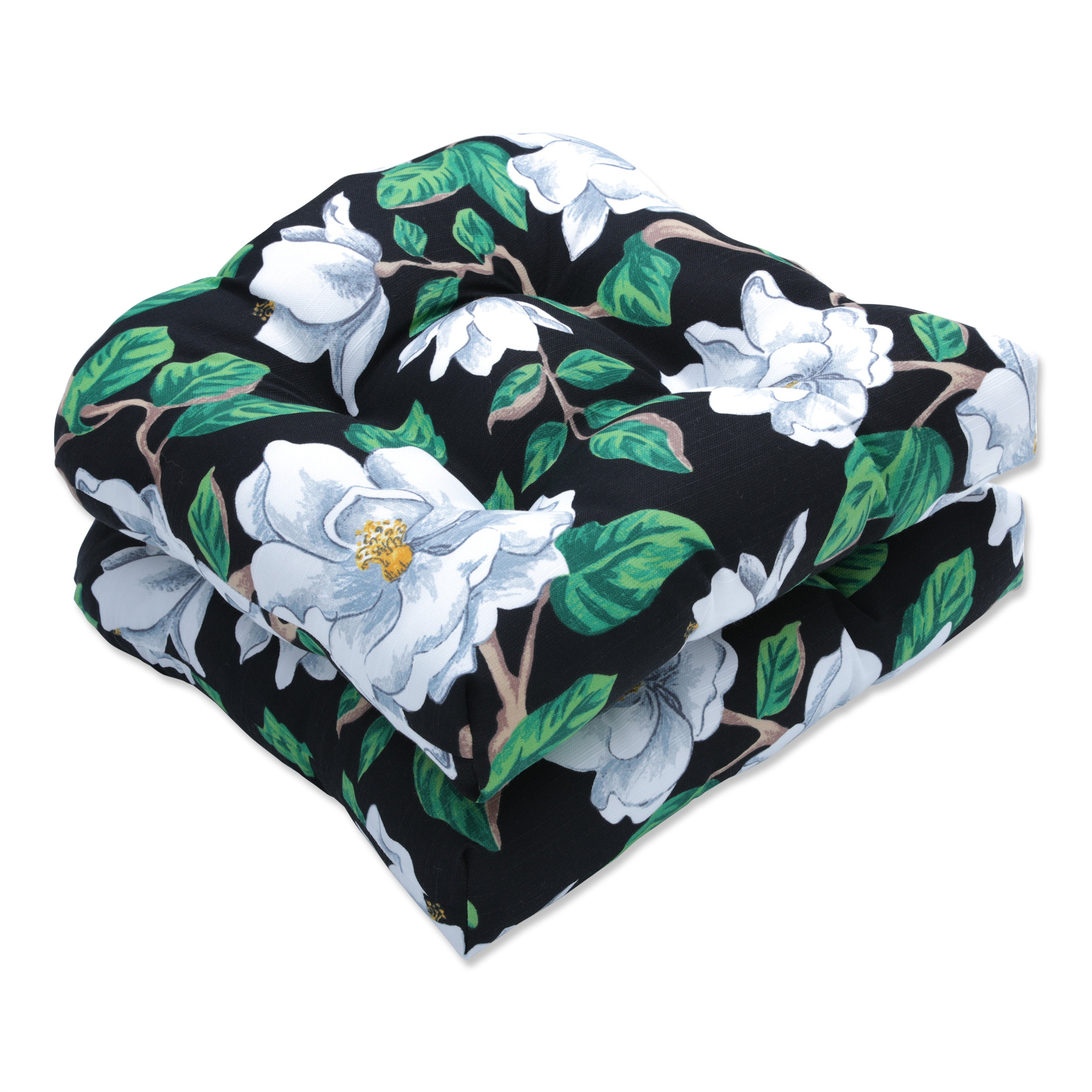 Magnolia Black Wicker Seat Cushion (Set Of 2)