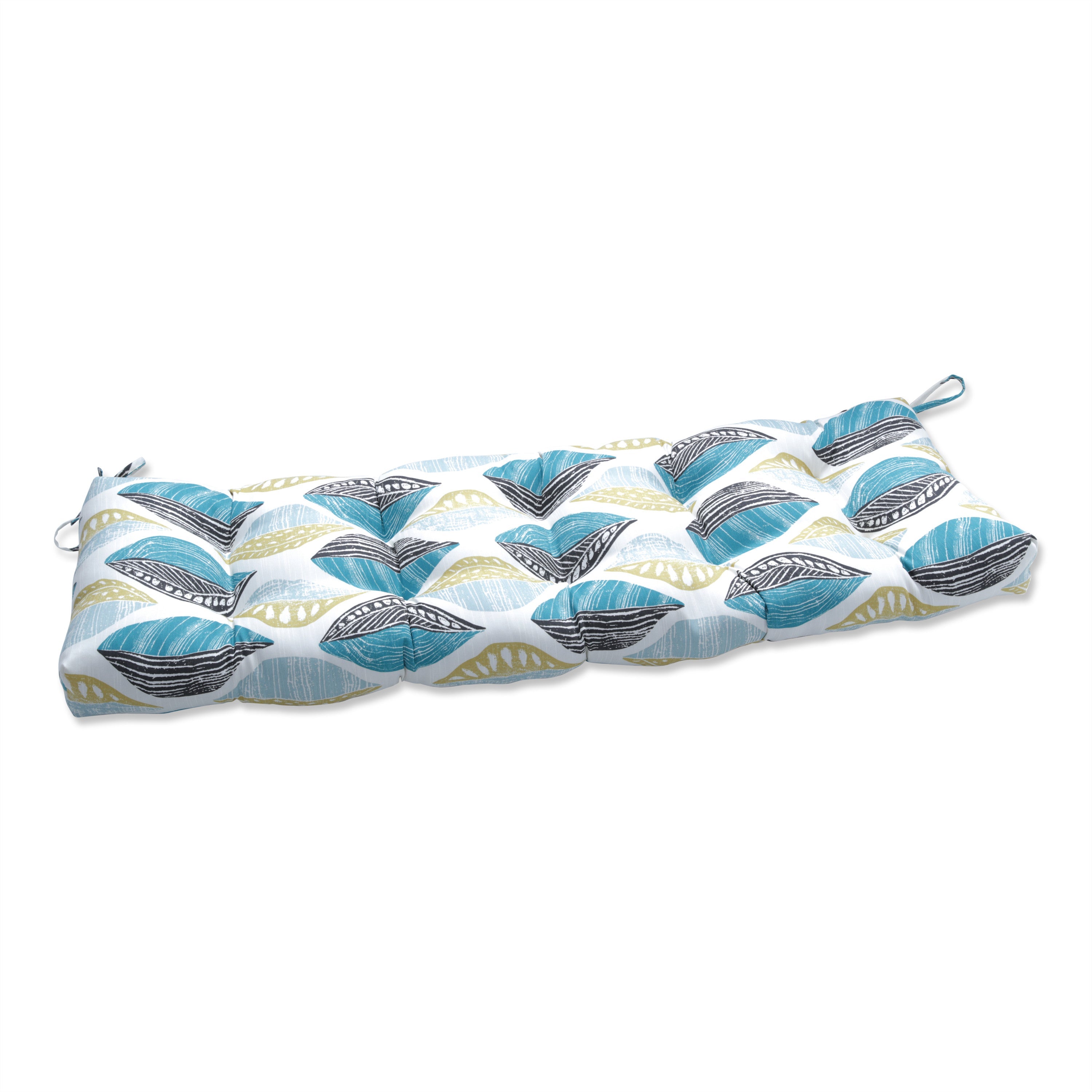 Leaf Block Teal/Citron 60" Blown Bench