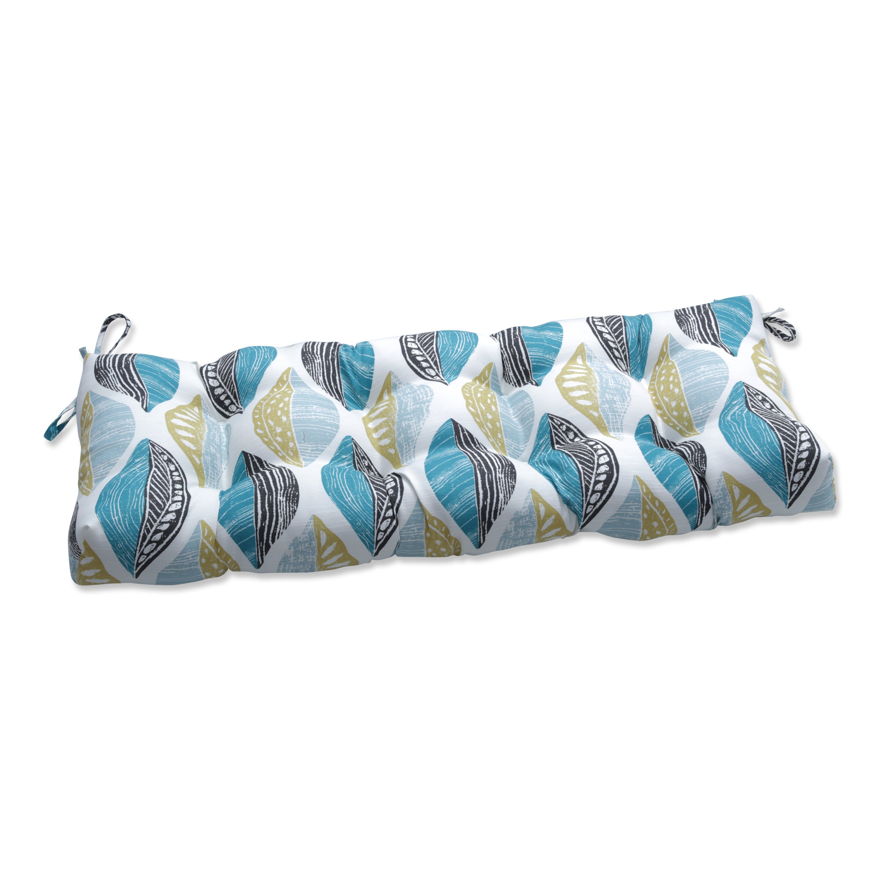 Leaf Block Teal/Citron 44" Blown Bench