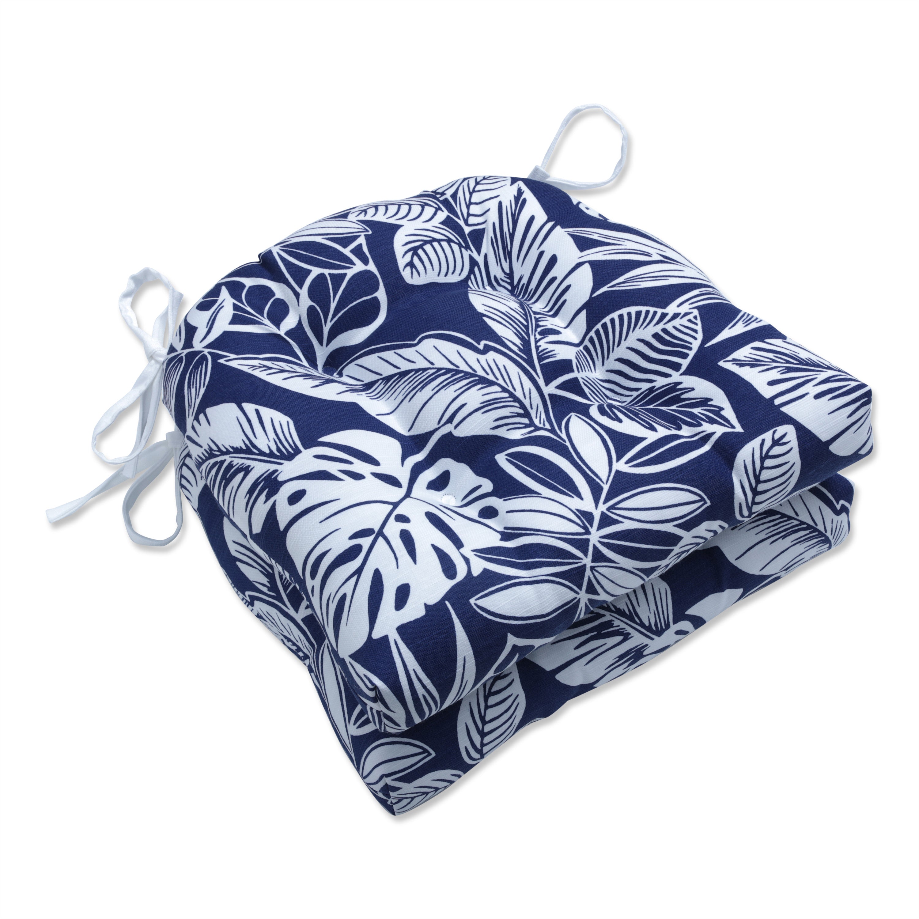 Delray Navy Deluxe Tufted Chairpad (Set of 2)
