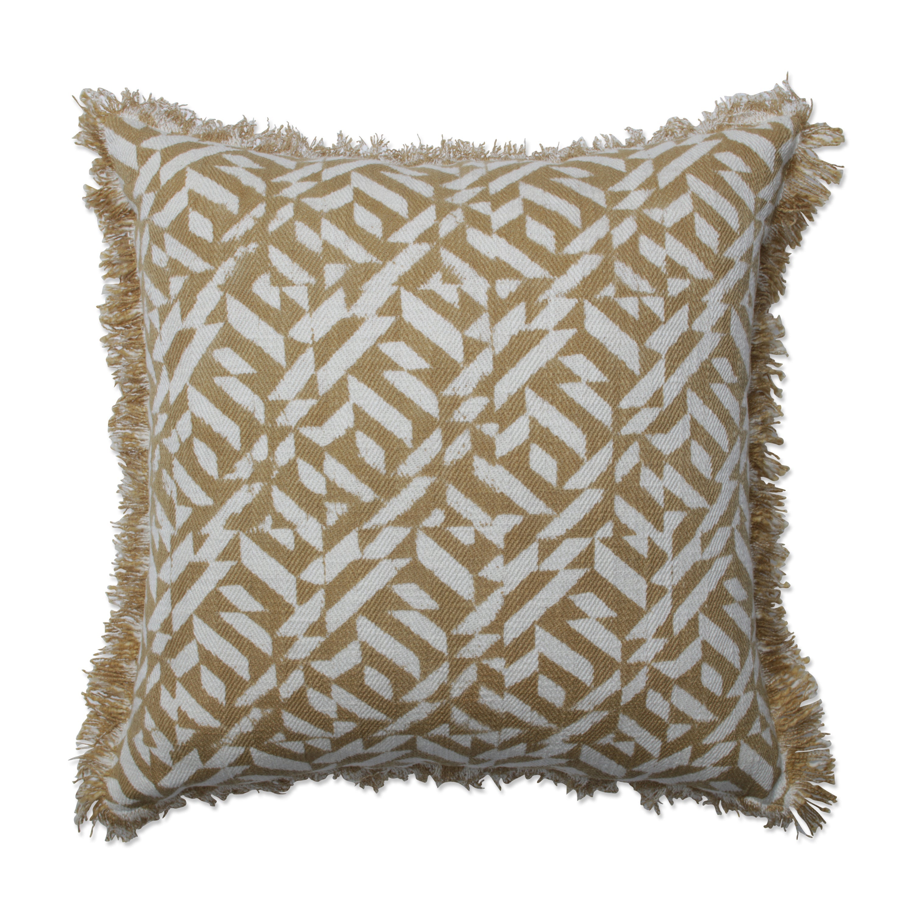 Dabu Prism Tan 19-inch Throw Pillow