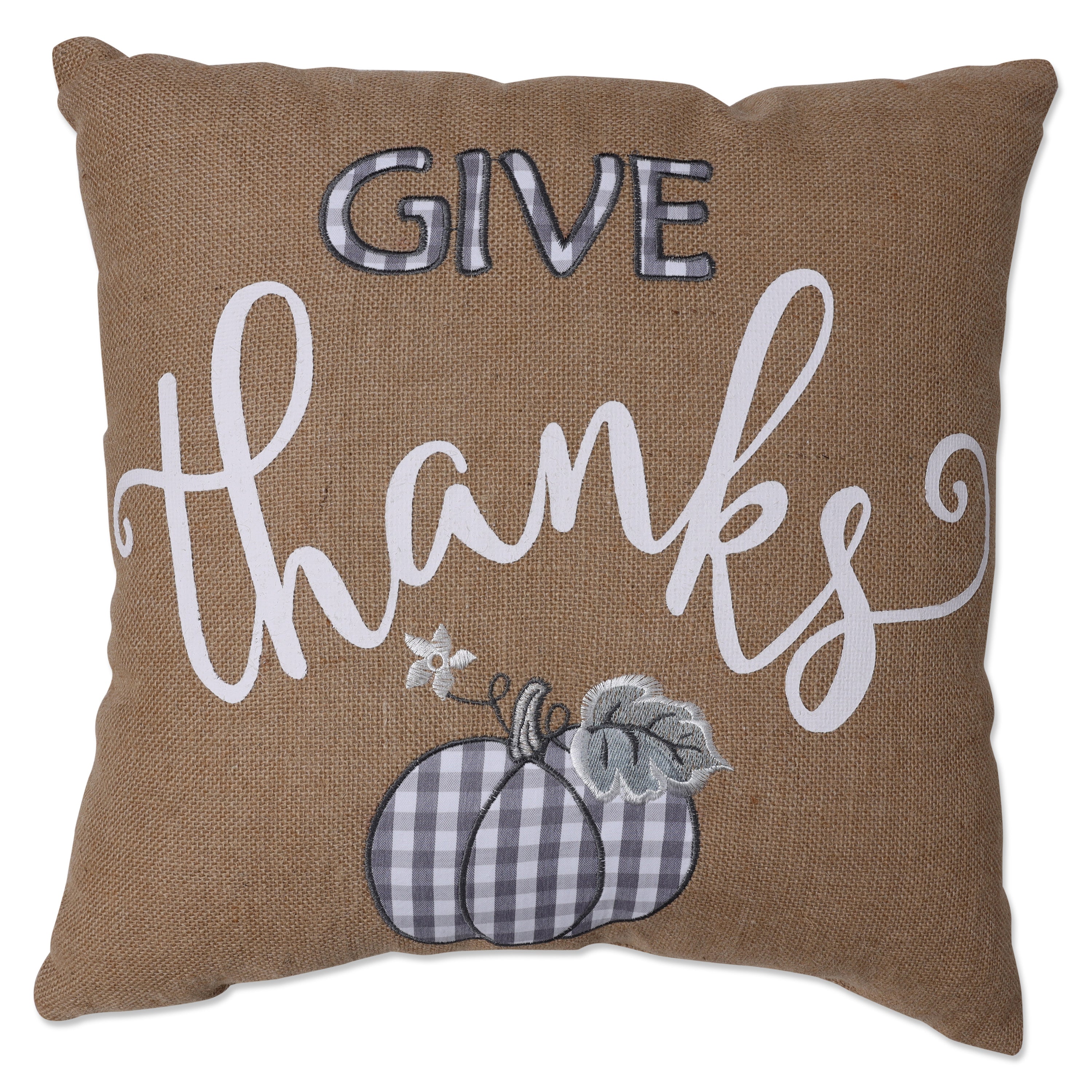 Indoor Harvest Give Thanks Natural 18.5-inch Throw Pillow