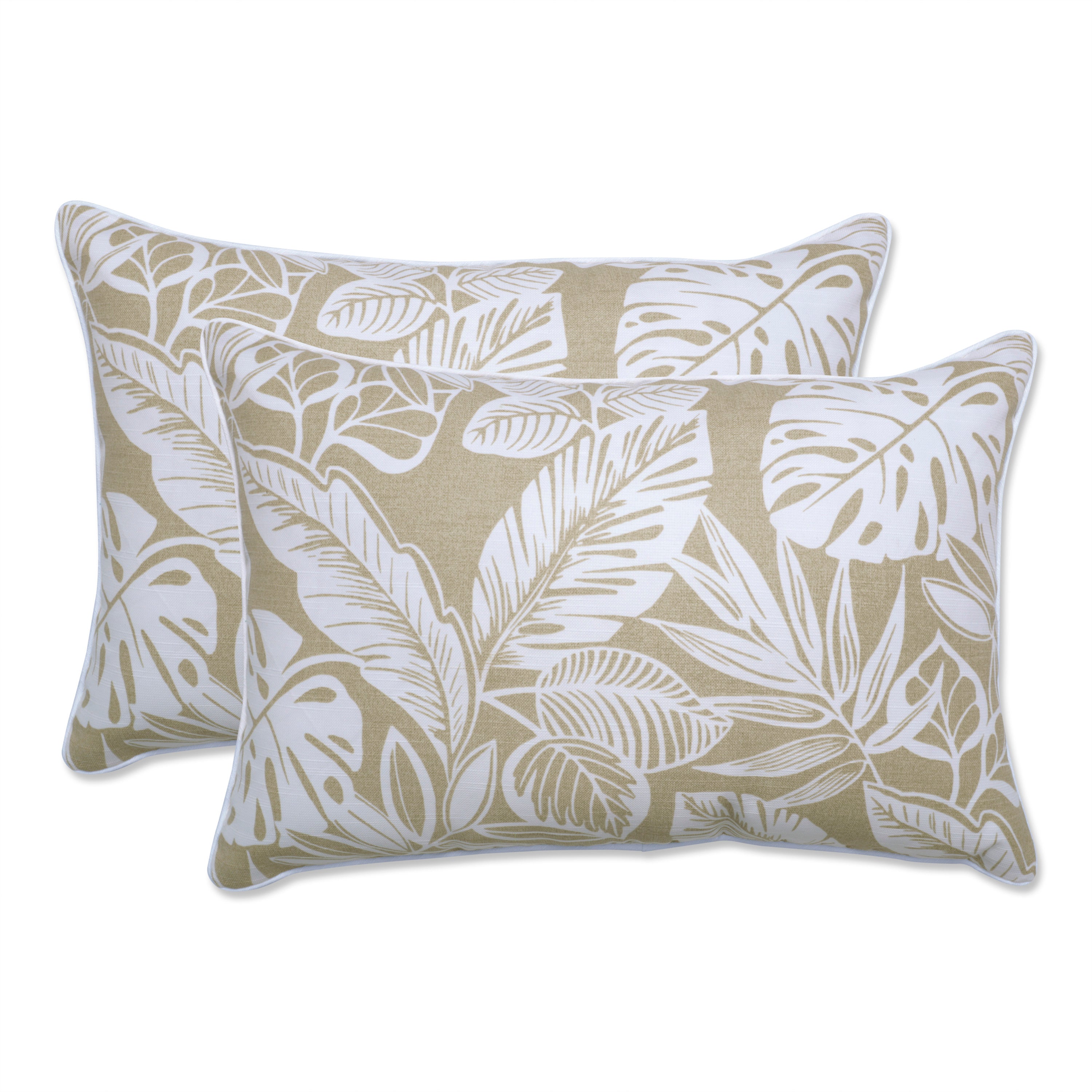 Delray Natural Over-Sized Rectangular Throw Pillow (Set Of 2)