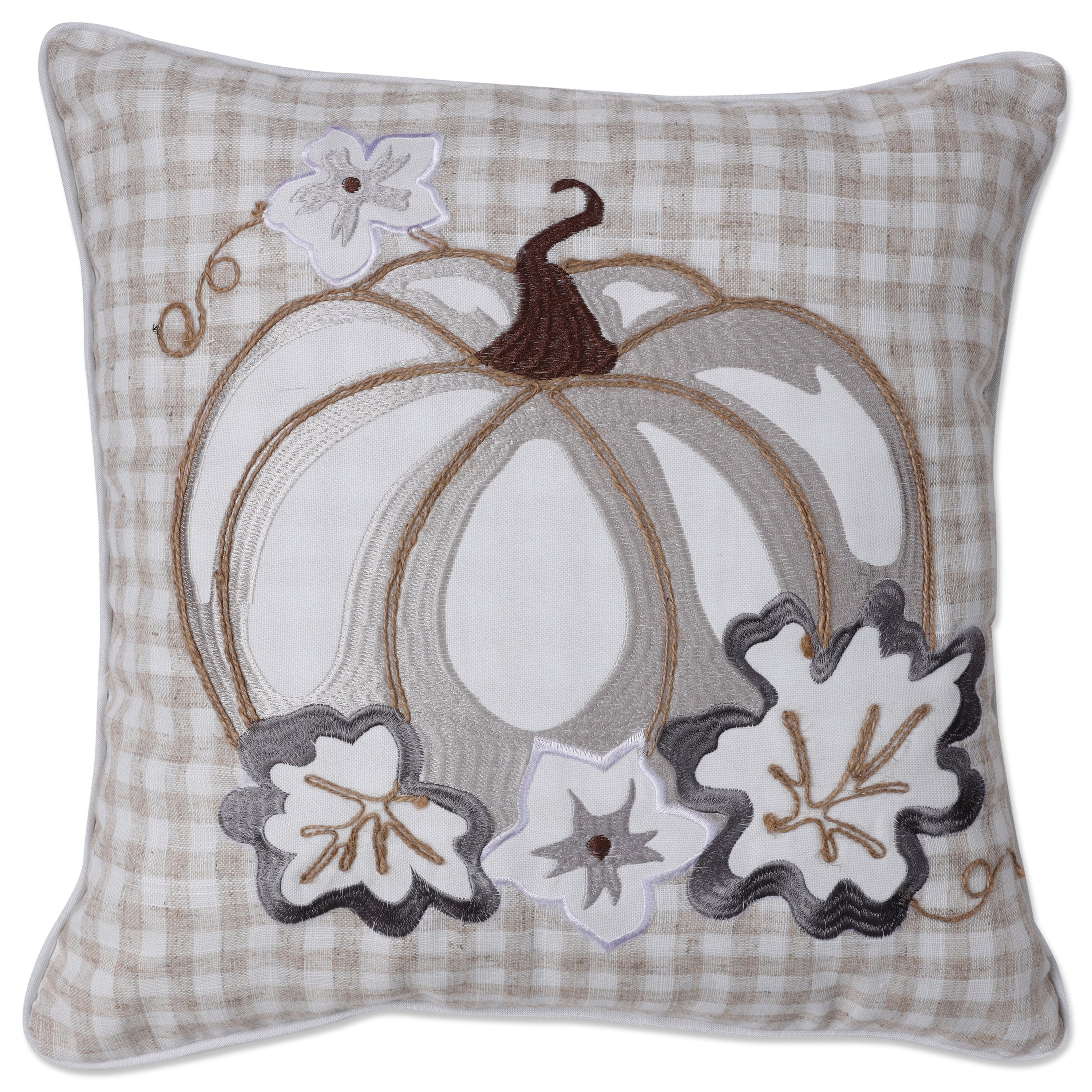 Indoor White Pumpkin Natural 18-inch Throw Pillow